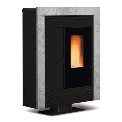 Extraflame – Poêle à granulés extra plat canalisable 11 kW – Revêtement en pierre naturelle – Ventilation frontale – Canalisation jusqu’à 6m - EVO 11 KW