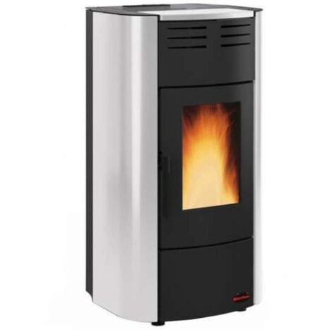 Extraflame Termostufa a Pellet Ventilata Raffaella Idro Argento 19 kW