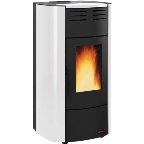 Extraflame Termostufa a Pellet Ventilata Raffaella Idro Bianca - 19 kW