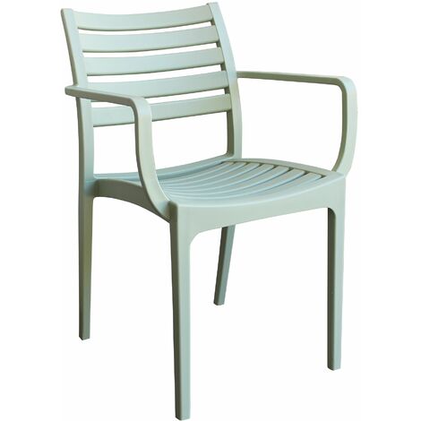 Extrahierbarer Harzgartenstuhl mit Sitzung und horizontaler Lettlatten -Sitz und Rückenlehne Lyndon - HoneyDew