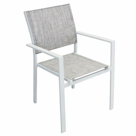 Extraire le fauteuil de chaise empilable avec structure en aluminium assis et fond de fond White