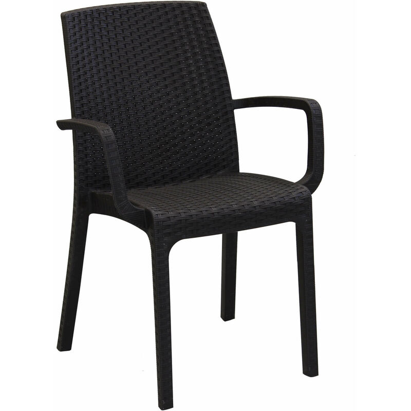 Gardeness - Extrait de chaise chaise bars extérieurs et restaurants en osier tissé avec des accoudoirs américains Maroon - Maroon