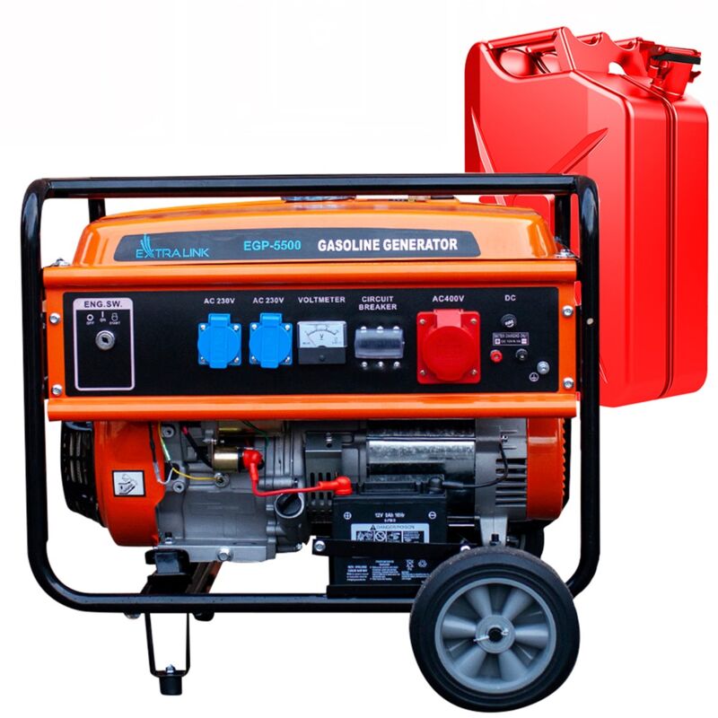 Extralink EX.30356 moteur-générateur 5000 W 25 L Petrol Noir, Orange