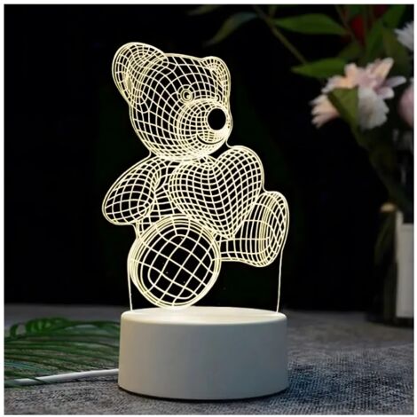 Extralink home lampka nocna miś serce 3d iluzja optyczna do sypialni usb