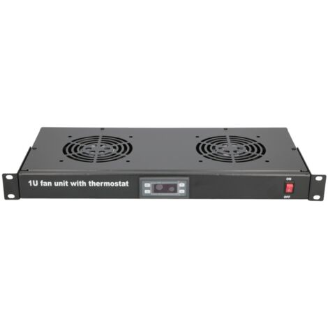 Extralink Panel de ventilador 19", 2 ventiladores, con termostato