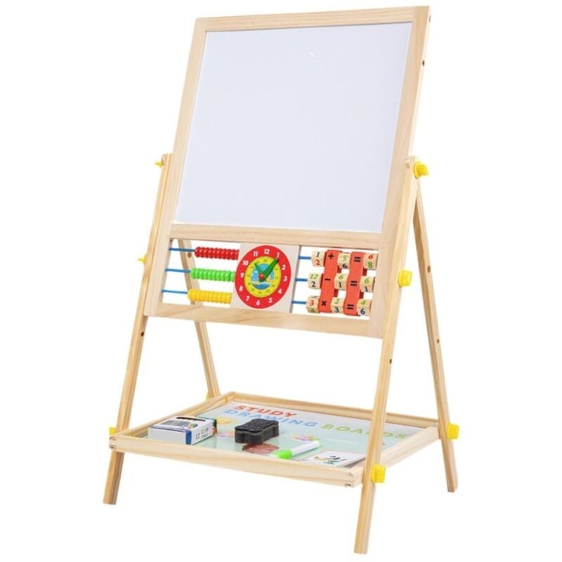 Extralink toys tableau double face pour enfants crayon, magnétique, effaçable à sec, boulier, horloge