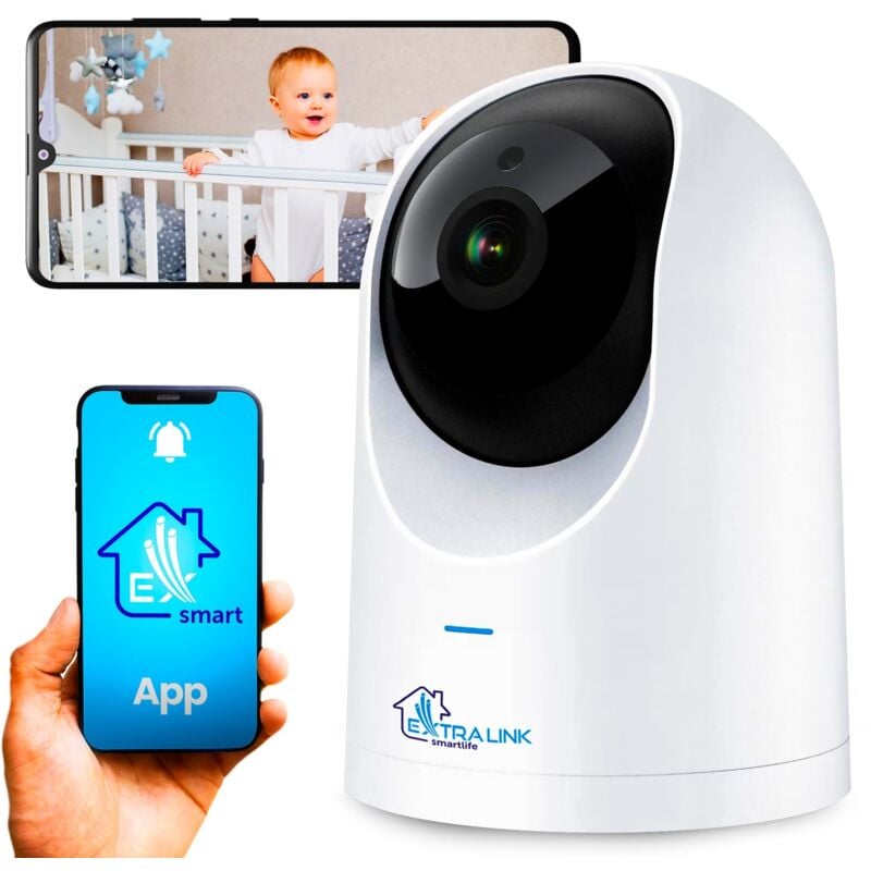 Extraflame - Extralink smart life homeeye ip camera ptz, wi-fi, 2.5k, 4mp, ninera