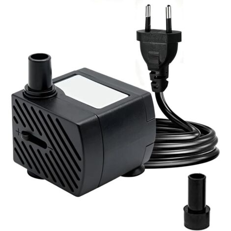 Extrem leise Mini-Tauchpumpe mit 1,3 m langem Netzkabel, einer Düse für Springbrunnen, Aquarien und Gartenteiche, europäischer Stecker, 180 l/h, 3 W