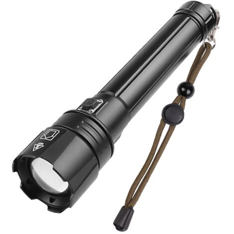 Extrem leistungsstarke LED-Taschenlampe, 3000 Lumen, wiederaufladbar