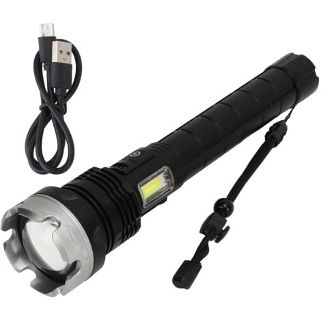 Extrem leistungsstarke Outdoor-Taschenlampe, USB-aufladbar, Zoomfunktion, einziehbares Gehäuse aus Aluminiumlegierung, wasserdicht – ideal zum Wandern und Campen.