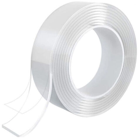 Extrem starkes doppelseitiges Klebeband, 3 Meter. Robustes, rückstandsfreies, ablösbares, wiederverwendbares und abwaschbares doppelseitiges Klebeband.