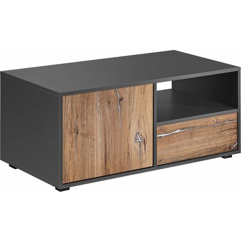 Extreme Furniture Venice Table basse  Table basse de salon avec 2 portes  Design moderne  Rangement pratique