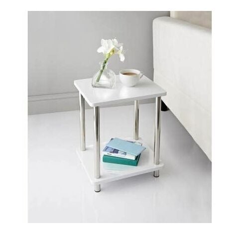 Extremely Stunning Norsk 2 Shelf Unit Featuring Stainless Steel Legs Side Tables End Tables Living Room Furniture