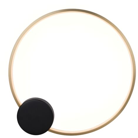 Eye 60 - lampada da parete moderna a LED nera e oro, 60 cm
