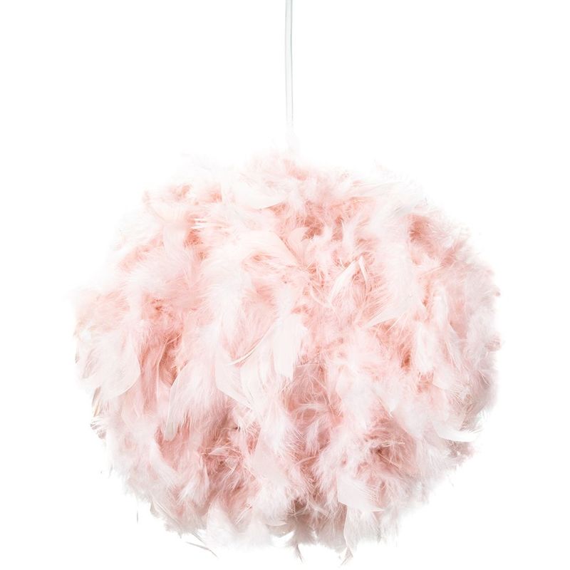 Eye-Catching and Designer Small Pink Feather Decorated Pendant Lighting Shade by Happy Homewares