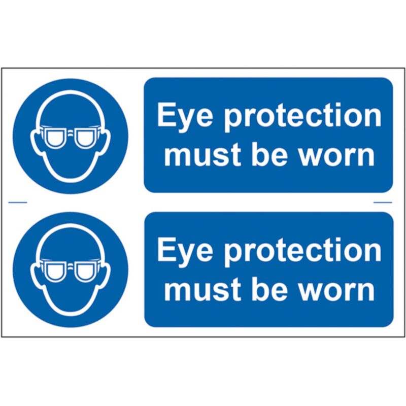 Spectrum Industrial - Eye Protection ppe Self Adhesive Sign Twin Pack - 300 x 100mm