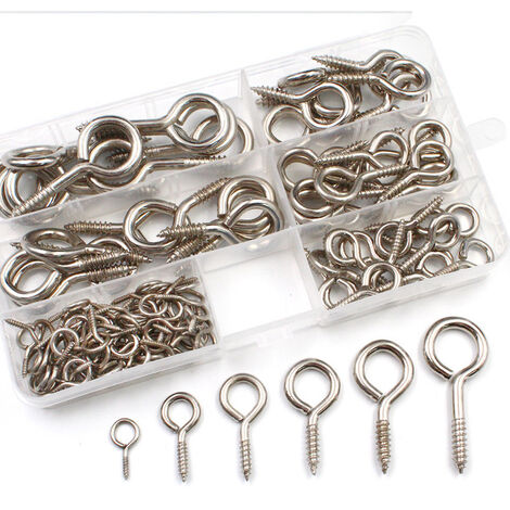 120pcs Screw Hooks Small Screw in Hooks for Hanging Black Coated Metal Ceiling Hooks Screw-in Wall Hooks for Hanging Jewelry Outdoor and Indoor Decoration Plants Lights Fence Wood 