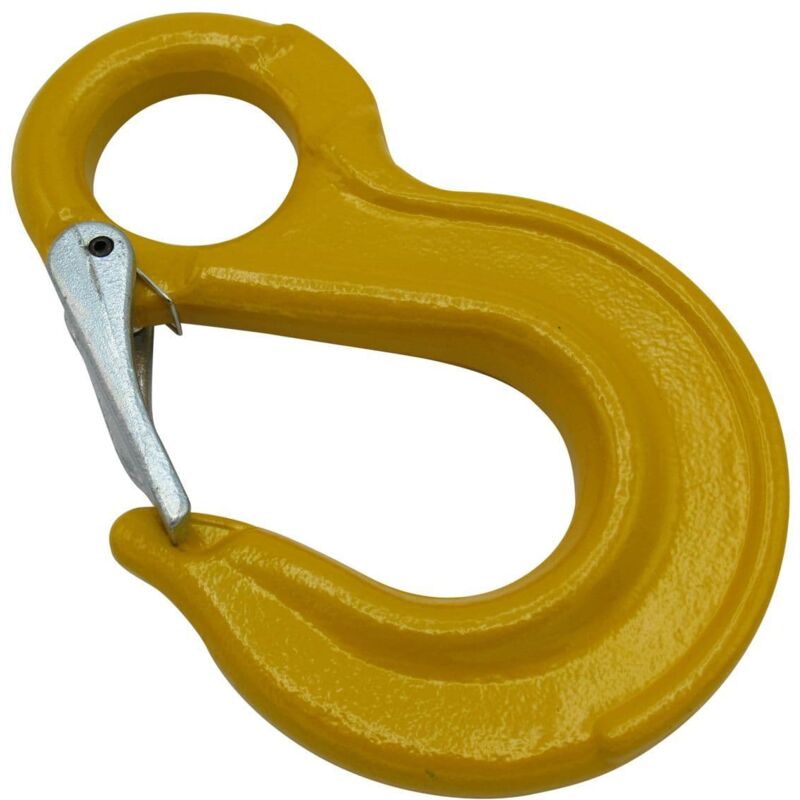 Securefix Direct - Eye Sling Hook with Latch 22MM Grade 8 (G80 15 Ton Safety Catch Chain Lifting)