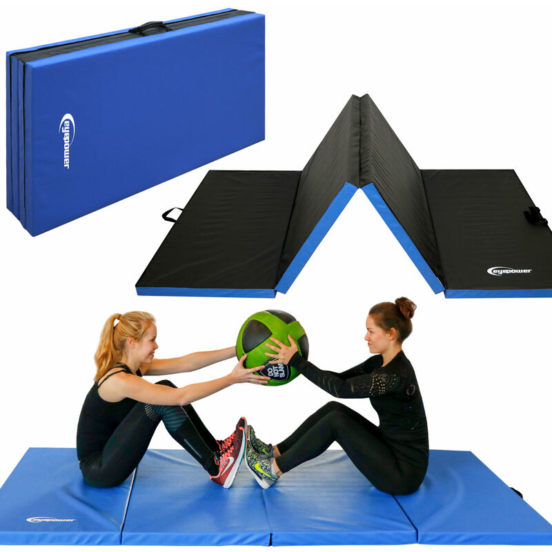 Eyepower - RG20 Tumbling Mat 220x110x5cm thick foldable portable Blue-Black
