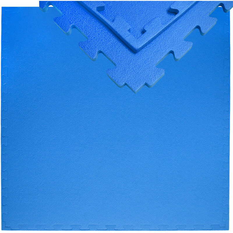 Eyepower - Tapis Puzzle de Fitness 90x90cm incl embouts extensible Protection Sol de Sport en mousse eva épais 12mm Bleu - blau