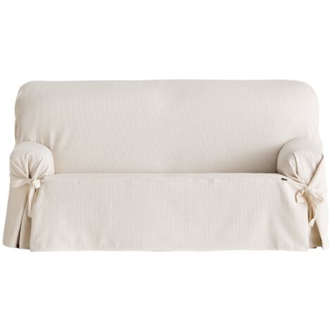 Eysa Bianca - Copridivano con fiocchi in cotone, Beige (Ecru) 2 posti, 140 - 180 cm