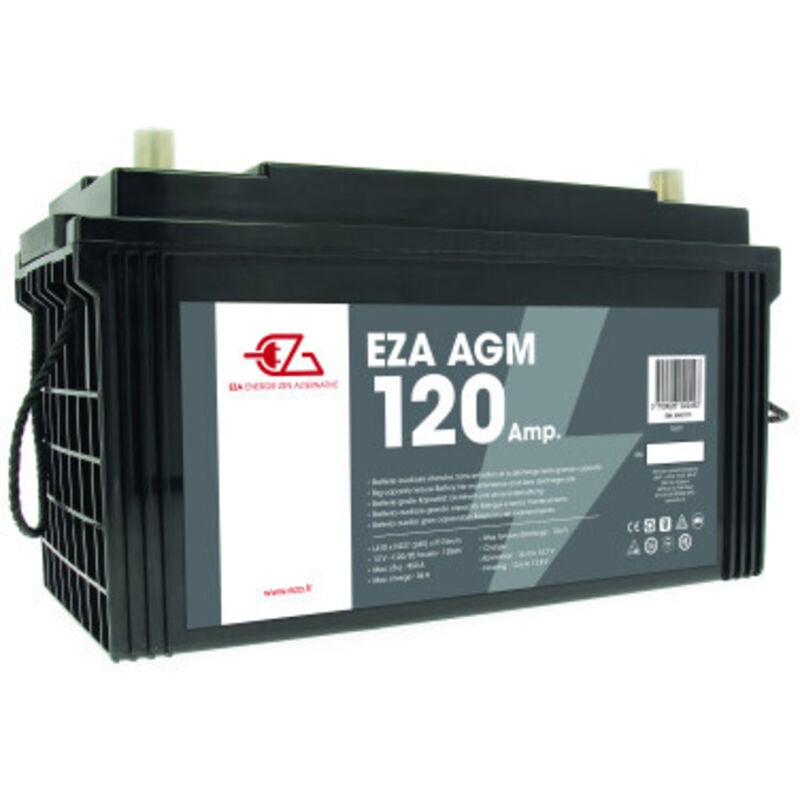 Batterie Auxiliaire agm 120Ah Etanche et Sans Entretien Camping-Car - EZA