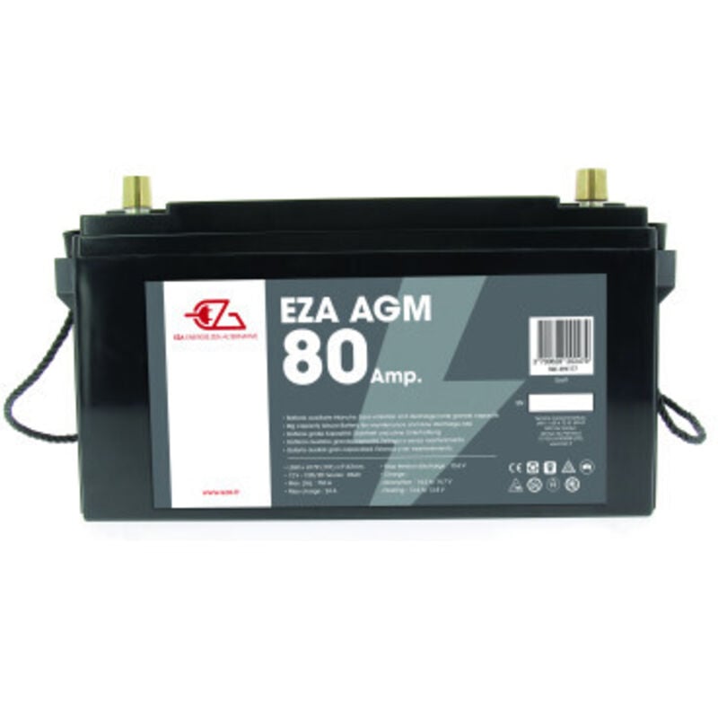 EZA Batterie Auxiliaire AGM 80Ah Etanche et Sans Entretien Camping-Car