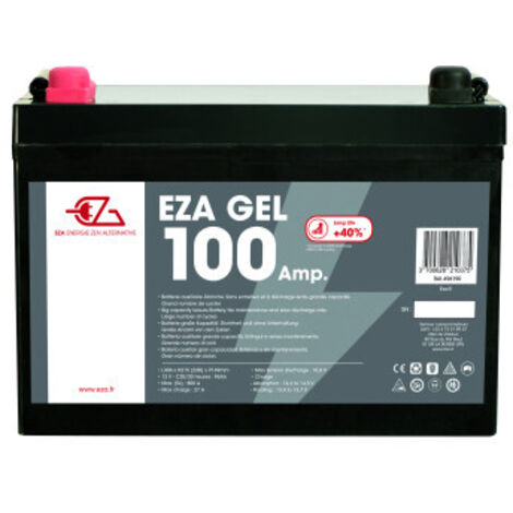 EZA Batterie Auxiliaire Gel 100Ah Résistante aux Basses Températures Camping-Car