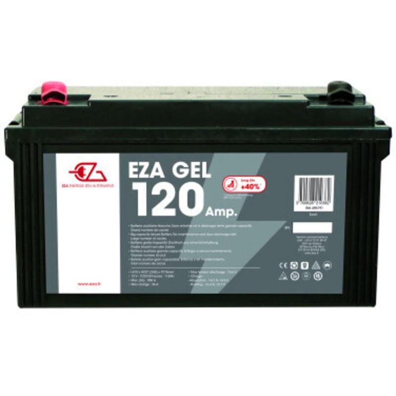 EZA Batterie Auxiliaire Gel 120Ah Résistante aux Basses Températures Camping-Car