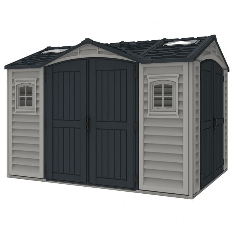 Duramax - Ezooza Abri de Jardin en pvc 8 m² – Apex 10,5' x 8 'Gris Anthracite - Grigio/Grigio Scuro