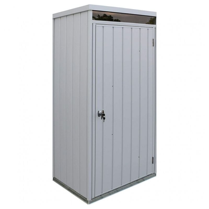 Ezooza Armoire de rangement Palladium High Store 98,5 x 69,5 x 180 cm à une porte extérieure de couleur gris - Grigio