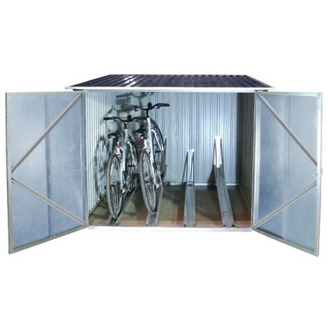 Ezooza Boîte de rangement couvert pour vélos Métal Bicycle Store de Duramax, 203 x 203 x 162 cm, en métal anti-corrosion couleur anthracite - Antracite / Bianco