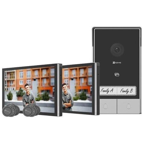 Ezviz – Kit portier vidéo – Système d'interphonie connecté – Vision nocturne – Écran tactile 7'' – Détection de mouvement intelligente – Wifi 6