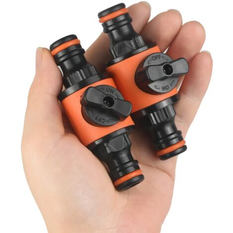 (F-1I2-à-1I2-2pcs) 2 raccords de robinet d'arrêt pour tuyau d'arrosage, connecteurs, coupleurs de tuyau, adaptateurs pour système d'irrigation et de réparation de raccordement d'eau