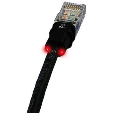 F/2 PatchSee câble RJ45 catégorie 5e F/UTP (0.6 mètre) - Cordon ethernet blindé avec système de repérage lumineux