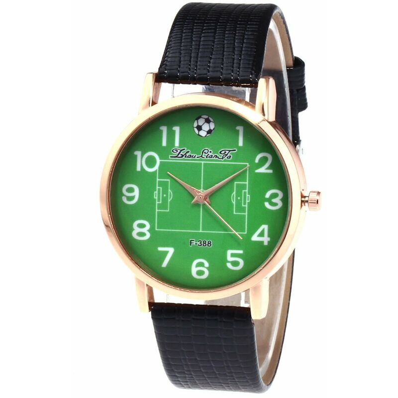 

F-388 Relojes de moda Reloj de pulsera de cuero de lujo de cuarzo para la Copa Mundial de la FIFA,Negro, 24 * 2 cm