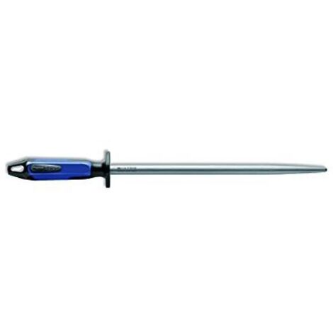 F. DICK Fleischerstahl 30 cm Griff blau/schwarz Wetzstahl rund mit 2 K-Griff