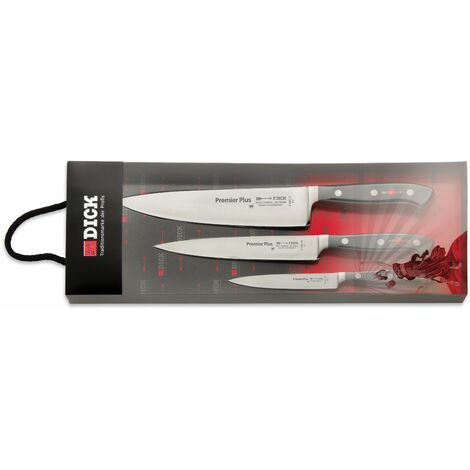 F. DICK Messerset Premier Plus 3-tlg. (3 Basis Messer, nichtrostend, 56° HRC)