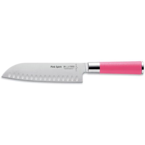 F. DICK Pink Spirit Santoku Couteau 18 cm, lame cannelee Manche rose
