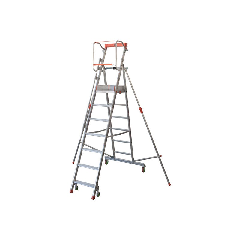 Facal - Escabeau roulant 7 marches - Hauteur de plateforme: 1.87m - Hauteur atteignable: 3.87m - CTA-7