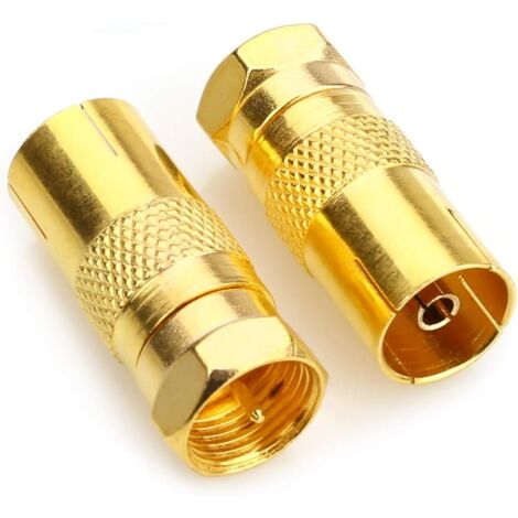 F Male to Female Coaxial Jack Adapter, TV Antenna Coaxial Cable, F Connector, Satellite Adapter, F Type Screw Connector, Power Jack to RF Coaxial Antenna Adapter
