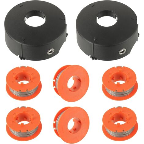 F016800175 Bobine de Rechange, pour Bosch Art 23 26 30 Combitrim Easytrim 1,6mm x 8M avec Couvercle F016L71088 (6 Bobines + 2 Couvercle) - 6