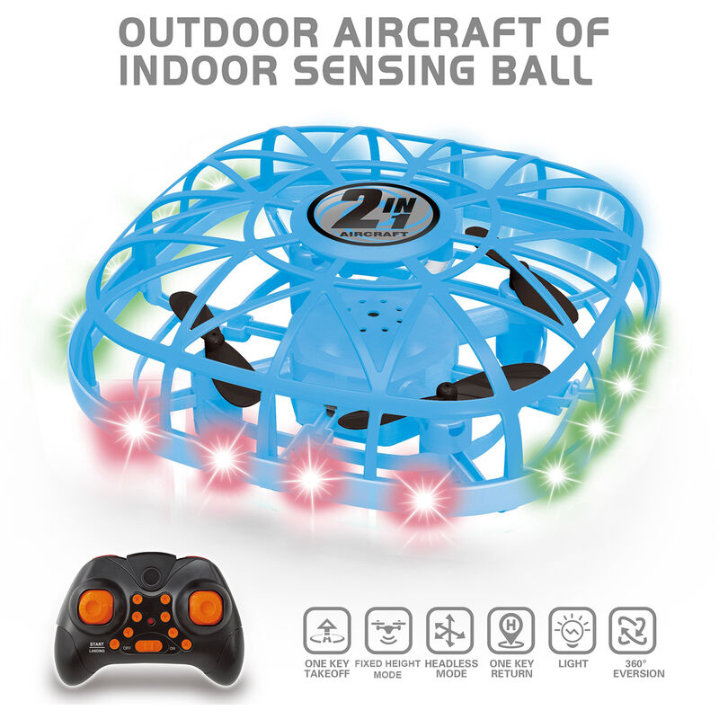 

F14 2.4G RC Drone Drone controlado a mano Drones operados a mano Juguetes para ninos Bola de deteccion Aeronaves al aire libre 360 ​​Drone de bola