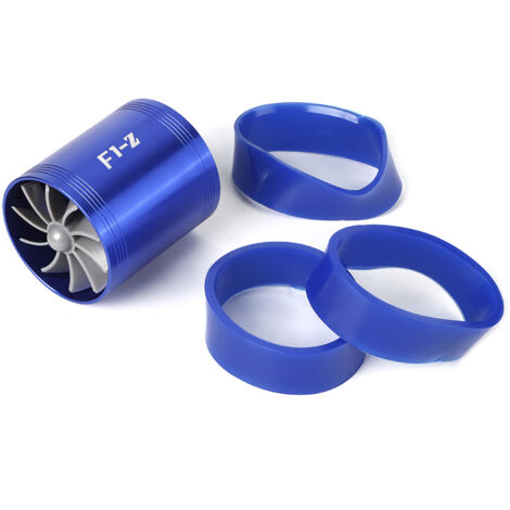 F1Z AUTO BLUE AIR INTAKE TURBO SUPERCHARGER DUAL LAN GAS FUEL SPARER