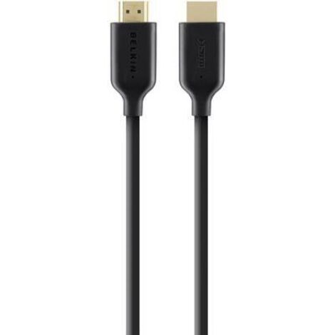 F3Y021BT1M Belkin Câble HDMI High Speed avec Ethernet - 1 mètre (F3Y021BT1M) - Câble HDMI Premium Plaqué Or avec Ethernet - 1 mètre