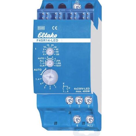 F4SR14-LED Eltako RS485-Bus Attuatore interruttore 4 canali Guida DIN Potenza di commutazione (max) 1800 W