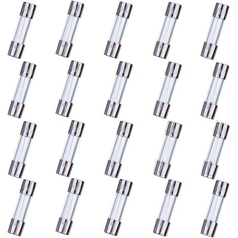F5AL250V 20 Pcs 5x20mm Fusible En Verre À Soufflage Rapide 5A 250V 0.2x0.78 pouce Fusible Temporisé (Paquet de 20 Pcs)