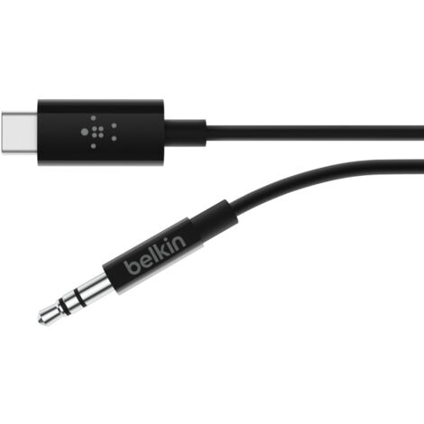 F7U079BT03-BLK Belkin Câble USB-C vers Jack 3.5 mm - 90 cm - Câble USB-C vers Jack 3.5 mm - 90 cm