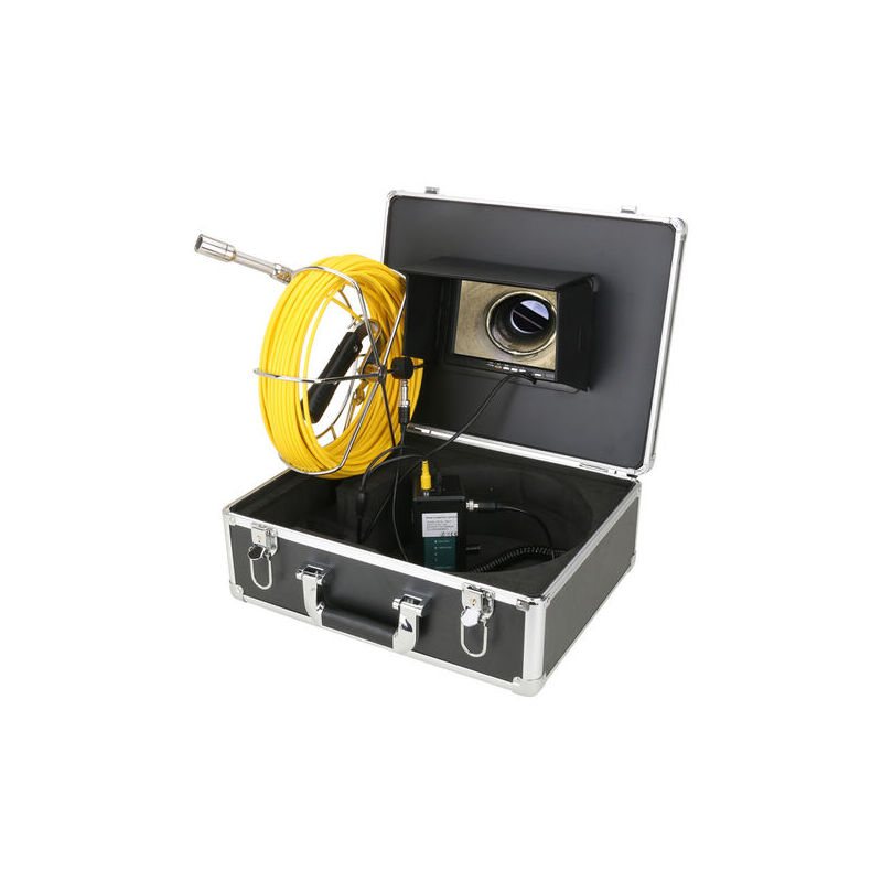 F9723-30M 30m camera de tuyau hd 7 pouces Endoscope industriel hd 1000 ligne 4500mAh Batterie integree IP68 etanche, norme europeenne