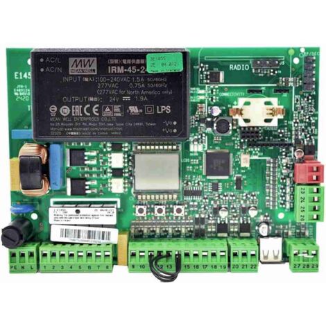 Faac – Carte électronique E045S 790077 – Pour motorisation 230V AC – Programmation facile – Remplace E045 790005